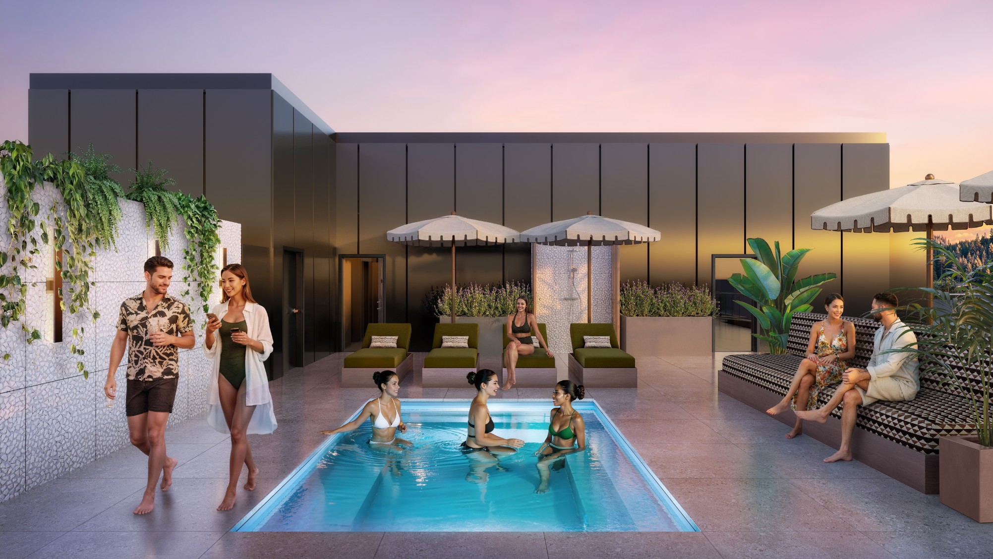 Rooftop plunge pool at Chapter Alder