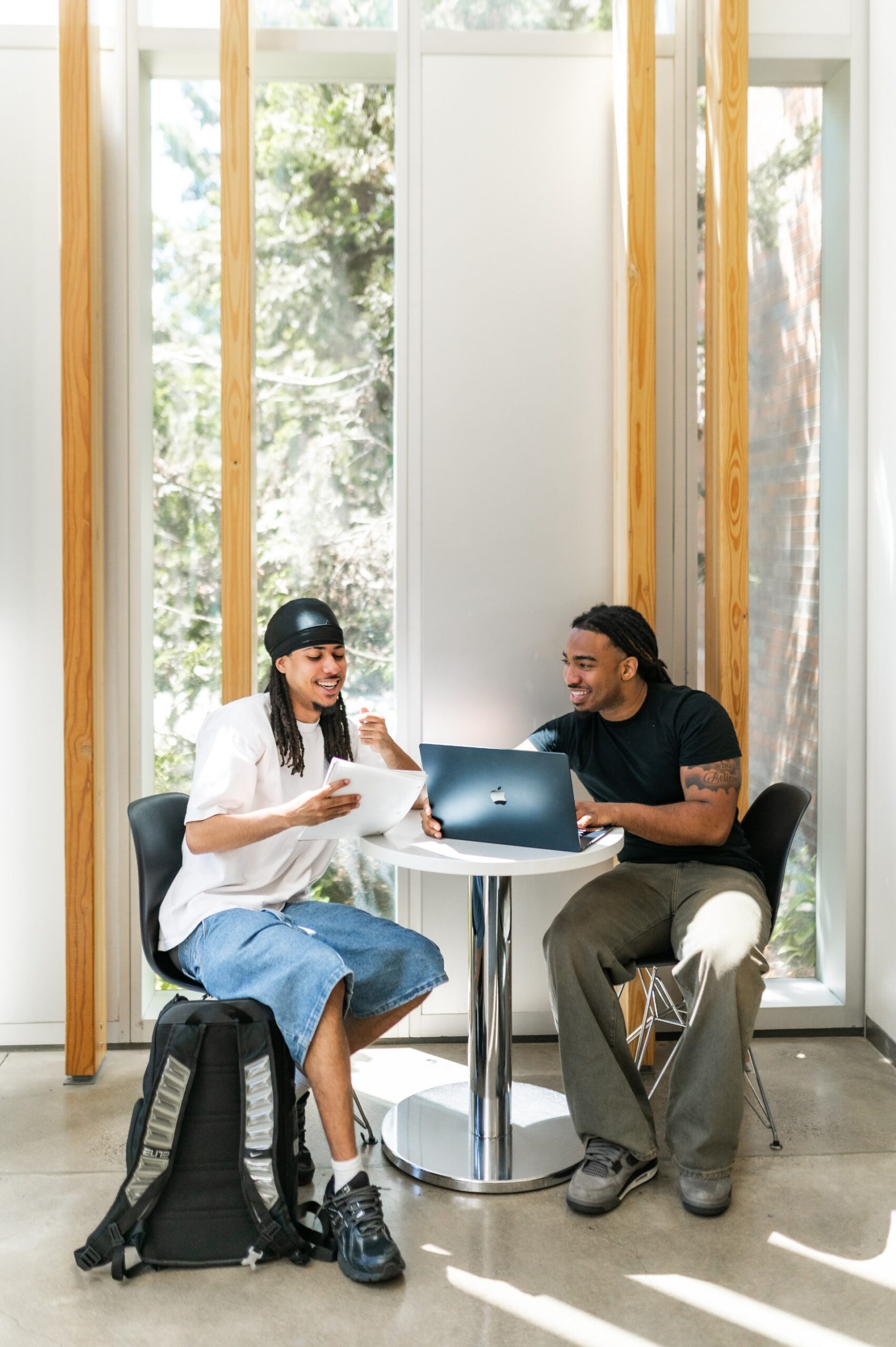 Two friends studying in the EMU