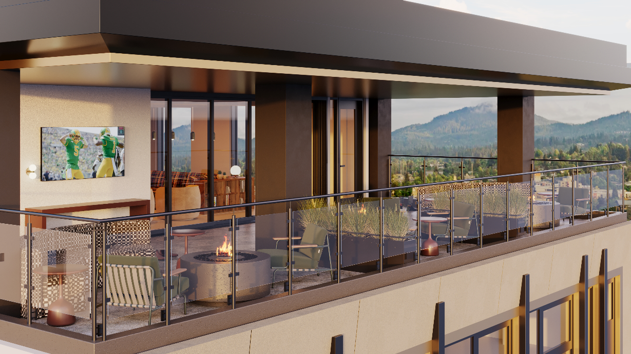 rooftop terrace with outdoor seating