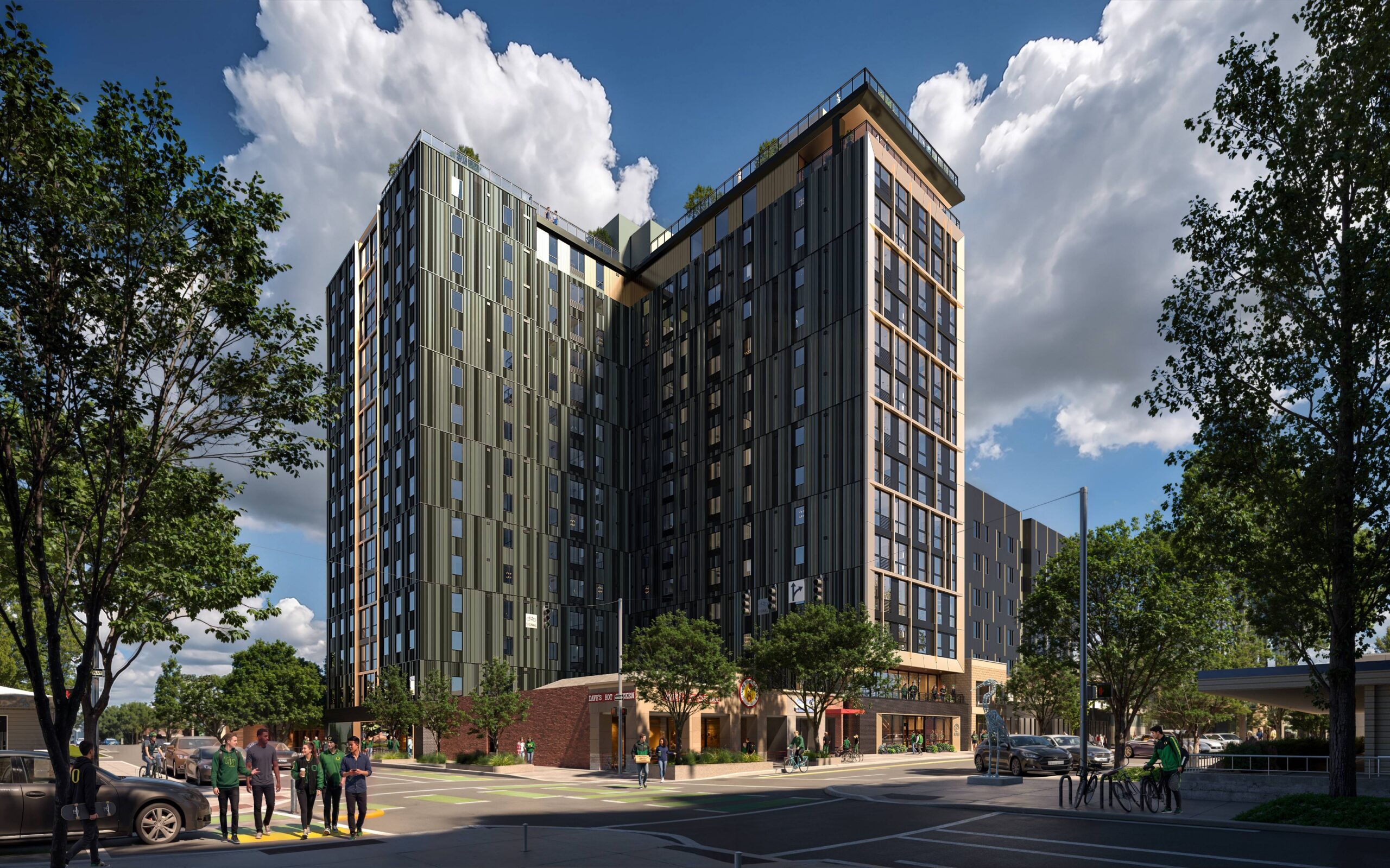 Exterior rendering of Alder apartment building